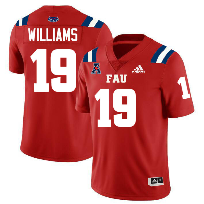 #19 Dillion Williams FAU Jersey,Florida Atlantic Owls Football Jersey,Uniforms,Gears-Red